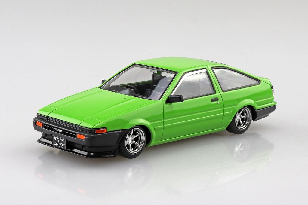 Aoshima Bunka Kyozaisha Raku Plastic Snap Kit Toyota Sprinter Trueno Custom Green Plastic Model 1/32 No.11CU-GN Color-coded (Car)