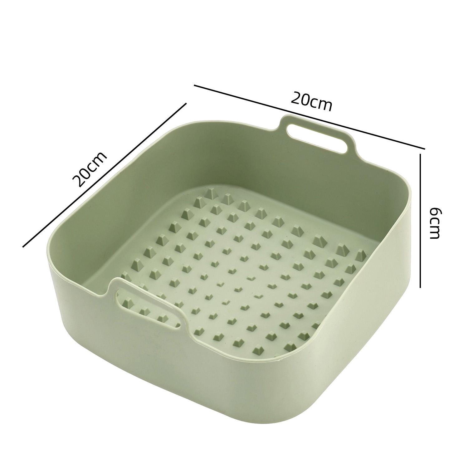 Silicone Air Fryer Baking Tray Square Reusable High Temperature Resistant Air Fryer Baking Pan Insulation Mat Oven Baking Tools