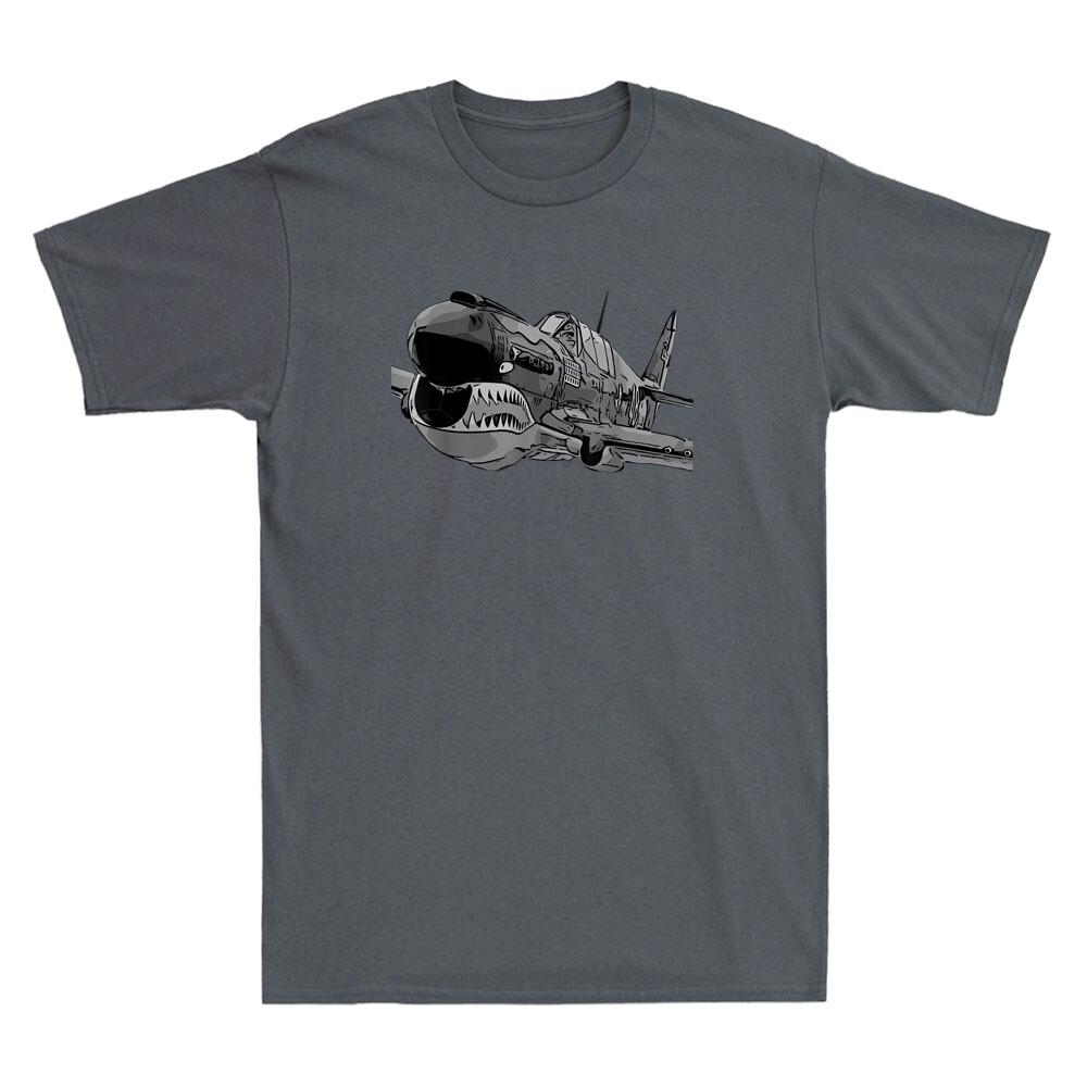 P-40 War Hawk Fighter Aircraft WW2 Planes Spotting Spotter Vintage Men s T-Shirt M
