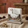 Decorative Napkin Stand for Dining Room Rustic Wooden Holder, Octopus/Bird/Goose/Turtle/Black Bear/Elephant Pattern, Compact Tissue Modern Wood