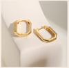 Hoop Earrings With Cubic Zirconia For Women, Metal CZ Gold Plated Huggie Hoops, Gometric Statement Jewelry