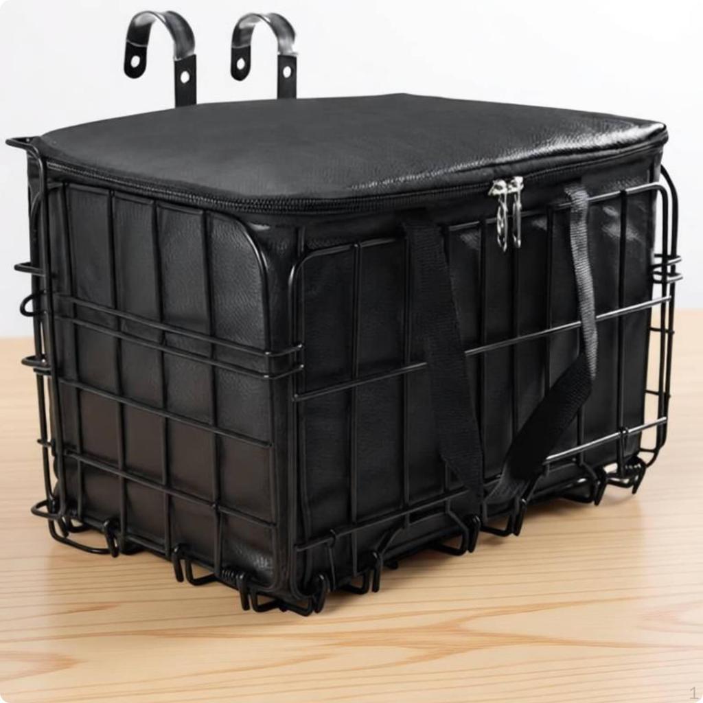 Front Bike Basket Reinforced Hook Design Black Normal