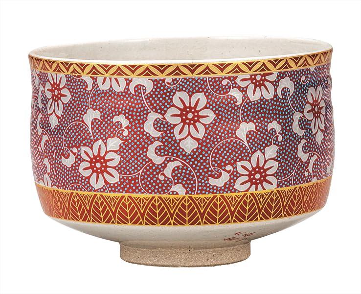 Kutani ware Iwataya Matcha bowl with iron and lily pattern K9-867