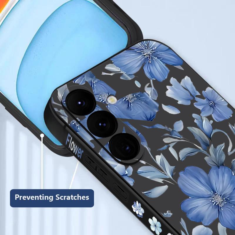 Schutzhülle mit Blumenmuster und Lanyard für Samsung Galaxy S23 S24 Ultra A55 A54 5G A56 S25 A53 A52 A14 A34 A15 A35 S20 FE S21 S22 Ultra Shockproof Capa