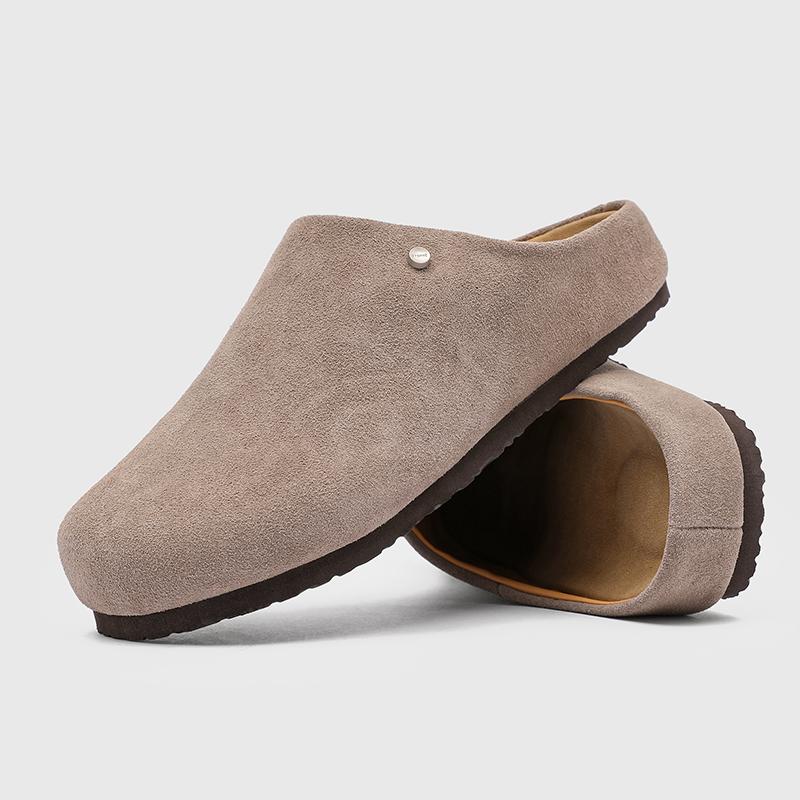 Suede Leather Men Casual Shoes Luxury Brand Formal Man Loafers Moccasins Breathable Slip on Muller Shoes Male Half Drag Slippers