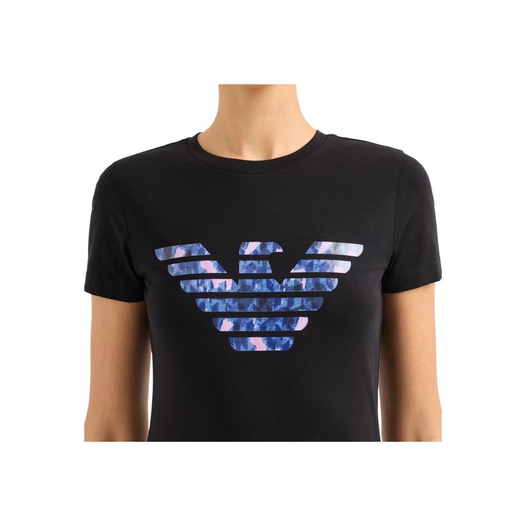 Emporio Armani Slim Fit Round Neck Short Sleeve T-Shirt Women tops Black EW000896-AF12571-UC001