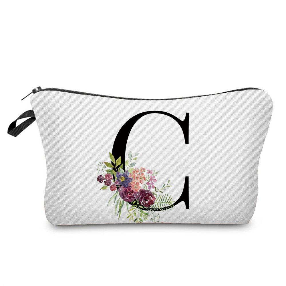 Women Letter Print Cosmetic Bag Toiletries Organize Travel Storage Case  6423 KTB