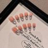 10Pcs Handmade Almond French Rhinestone Press On Nails Retro Nude Full Cover Fake Nail Tips Manicure Art