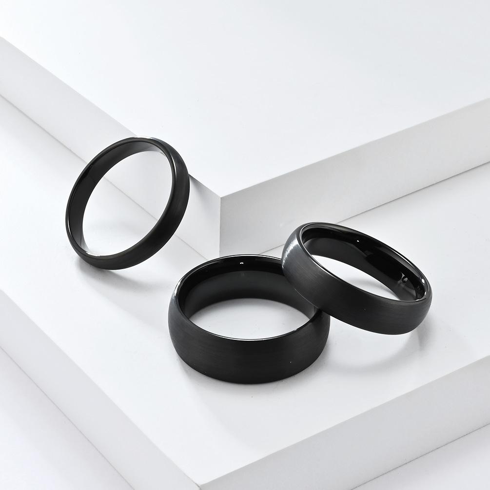 4 6 8mm Matte Brushed Tungsten Ring for Men Women Fashion Personality Simple Unisex Couple Ring Gold Color Hip Hop Jewellery Accessories