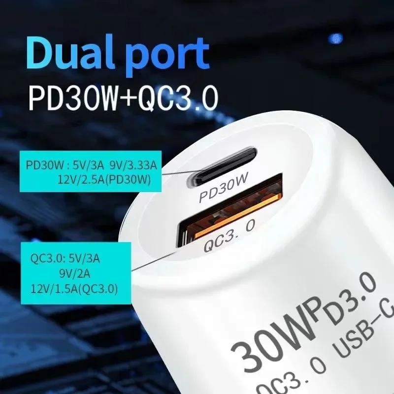 48W PD Car Charger USB Type C Fast Charging Auto Phone Charger Adapter Quick Charger 3.0 for IPhone IPAD Xiaomi Huawei Samsung