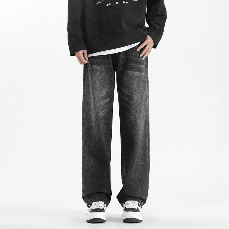 Yadu Four Seasons Denim Style Retro Loose Straight-Leg Pants - Casual, Unisex Long Pants 525 S