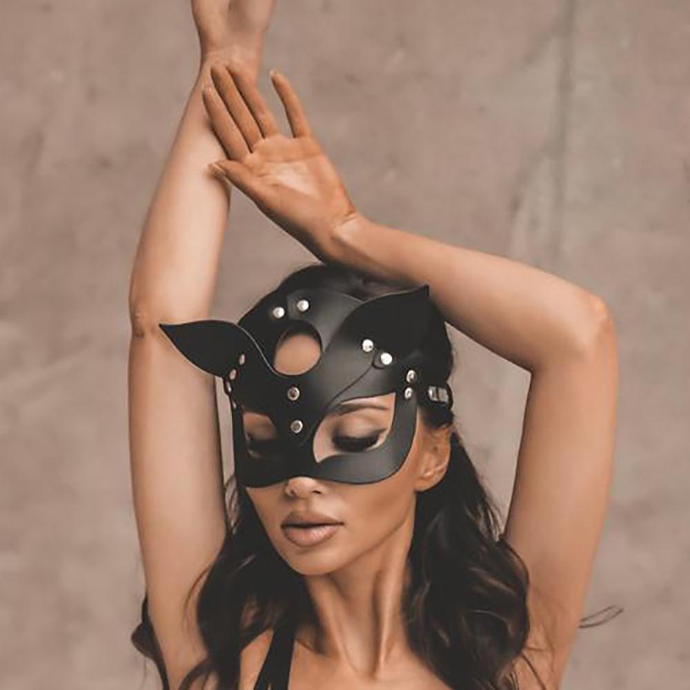 Women Sexy Leather Body Harness Set Bdms Bondage Body Harness Thigh Garter Belt Leather Mask Fetish Clothing Exotic Accessorie