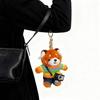 Cartoon Red Panda Plush Keychain Stuffed Red Panda Wearing Sweater Bag Charm with Mini Camera for Backpack Handbag Car Key Accessories