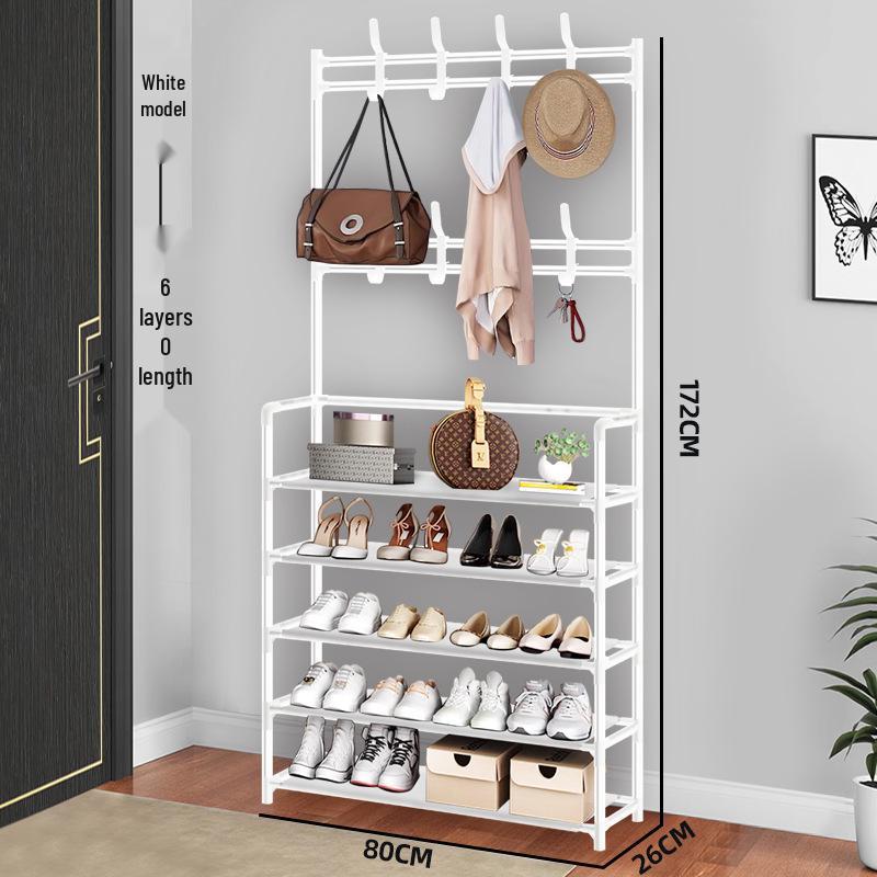 Moderner multifunktionaler Metall-Schuh- und Garderobenständer: Stand-Aufbewahrung, schlicht, minimalistisch für Schuhe und Kleidung