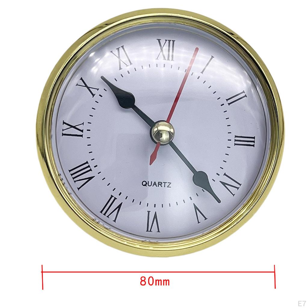 Clock Insert Round Mini 8cm Replacement for Living Room Guest Classroom Arabic Number