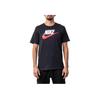 Nike Cotton Round Neck Letter Print Short Sleeve T-Shirt Men Tops Black BQ5095-018