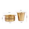 Indian Brass Coffee Cup Dawara Dabara Tumbler for Serving Filter Coffee, Tea Traditional Kumbakonam Brass Dabara - Dotted | Matt - 150ml (Set of 6)