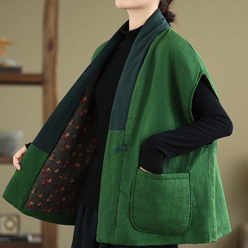 Weste für Damen Baumwolle Herbst Winter Ärmellose Tops Weste Übergröße Verdickte Weste