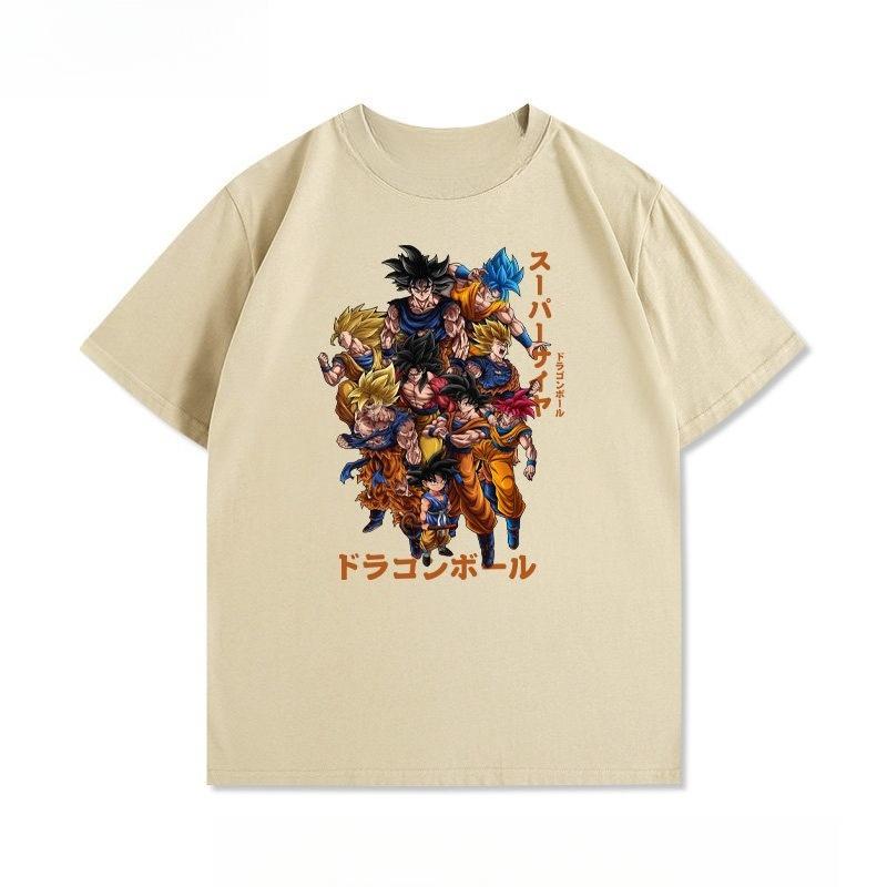 Dragon Ball Tshirt Mens Pure Cotton Casual  Round Neck Tshirt Short Sleeve Clothing Summer Sports Casual Short Sleeve Top