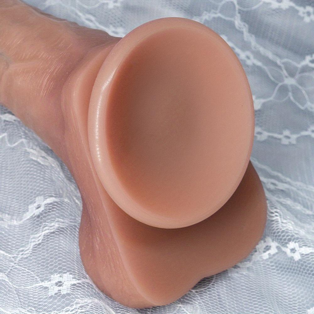 Realistischer Anfänger-Dildo – Weicher Flüssigsilikon-Penis mit starkem Saugfuß, Lebensechtes G-Punkt- & Analstimulationsspielzeug für Frauen und Paare