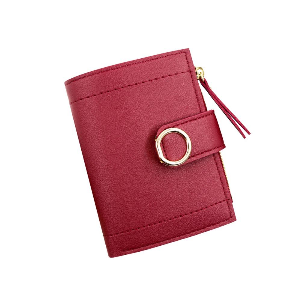 PU Leather Women Wallet Large Capacity Zipper Short Purses Wear-resistant Multiple Card Slots Card Holder For Girls Women's