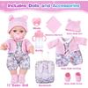 12 Inch Baby Doll Backpack Playset with Dolls Clothes and Accessories Included Backpack, Washcloth, Bottles, Nipple,Socks, Hats
