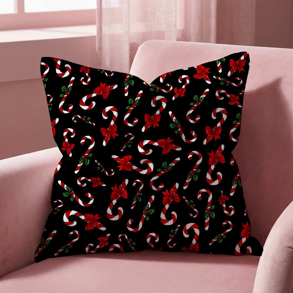 Christmas tree bells snowman Cushion Cover Multi-Scene Pillow Cover for Home & Car - Reversible, Soft & Durable for Daily Use
