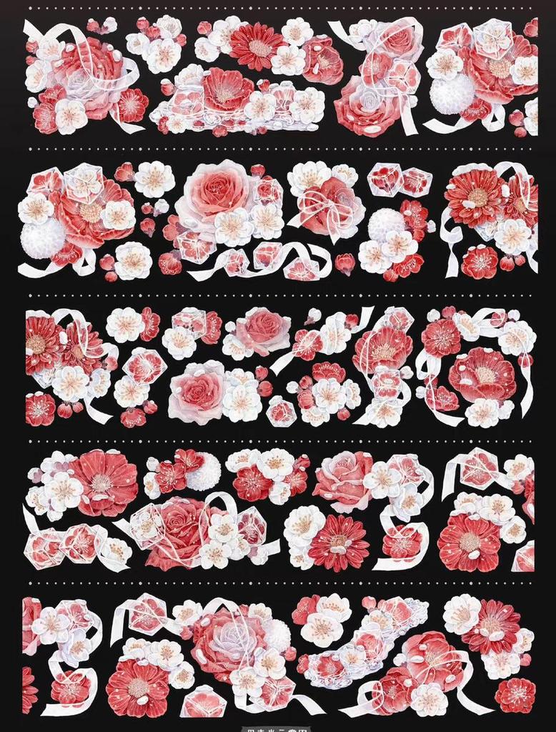 Falling Sunset Tide Washi Tape & Stickers for Journals: Flowing Hemp Ancient Style