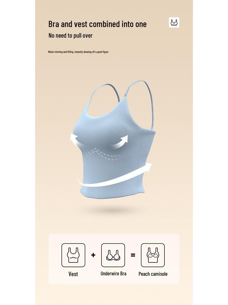 Women's Shockproof Running Vest with Chest Pad and Anti-Exposure Design