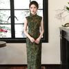 Green National Style New Chinese Sleeveless Suzhou Long Cheongsam Improved Young 1011 New Women's High Sense Summer