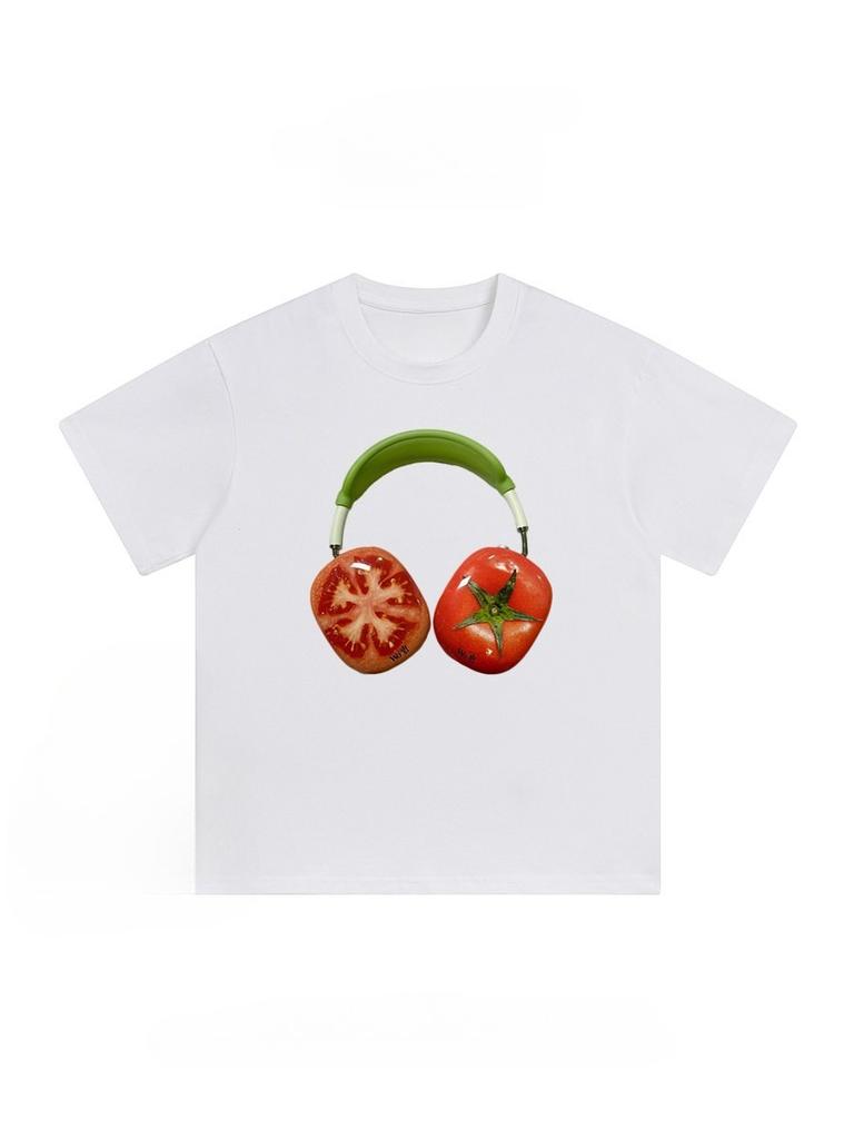2026 VårSommar Drew Amerikanskstil Tomat Hörlurar Passar Bra till T-shirts i Ren Bomull Med En Instagram-stil