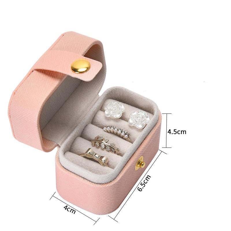 Light Luxury Mini Jewelry Box, Portable Dustproof Ring & Earring Storage Case for Travel and Home Use