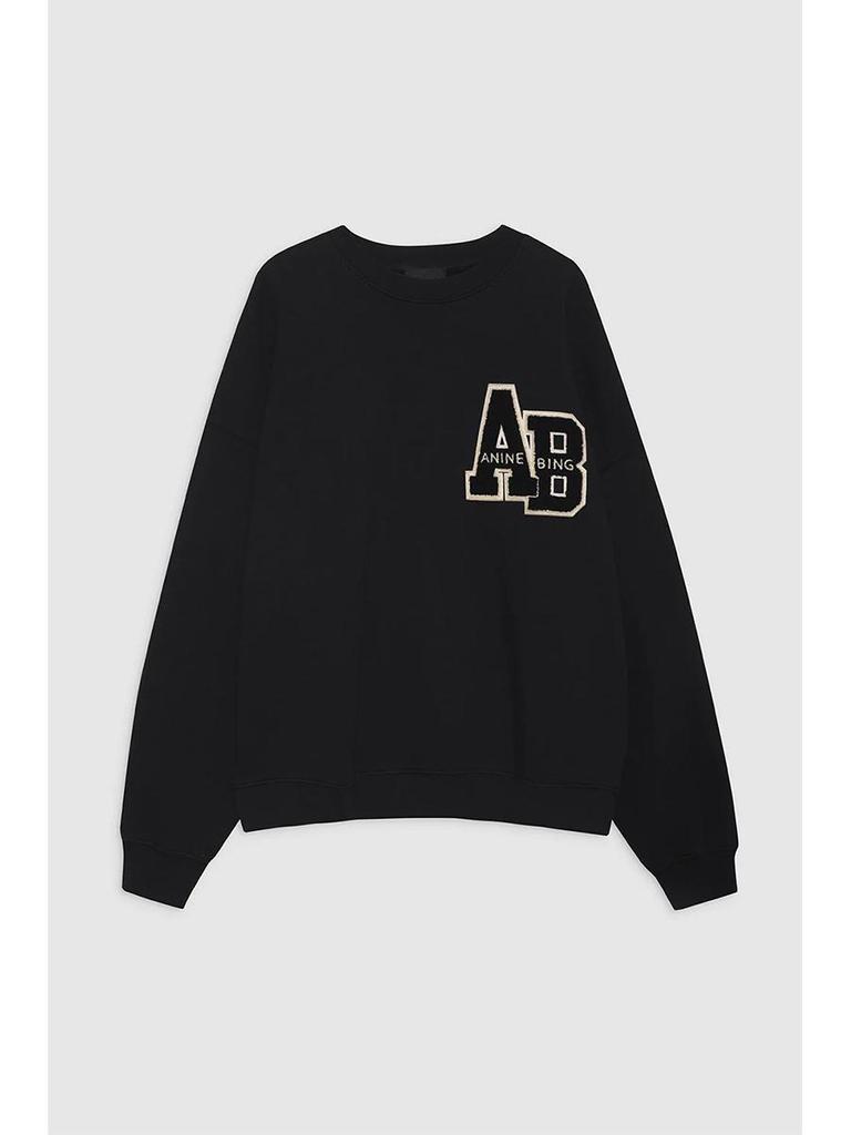 Early Autumn Off-White Women's Crew Neck Fleece Sweatshirt with Hand-Cranked Embroidery