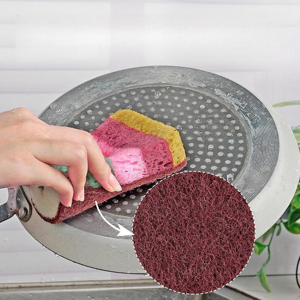 High-Foam Multicolor Dishwashing Sponges, Kitchen Cleaning Scrub Pads, Household Dish Scrubbers, Pot and Pan Cleaning Cloths