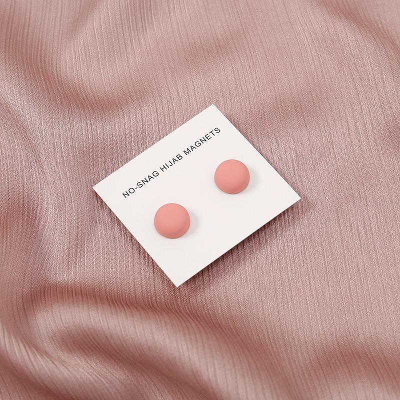 Fashion Matte Silk Scarf Hijab Magnetic Brooch Hijab Round Clip For Women Shawl Muslim Strong Magnetic Button Turban Accessories