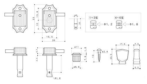 GOTOH Guitar Magnum Nickel Peg, Lock, 3+3, (20322NYX) SD90-MG-SL-3+3-N
