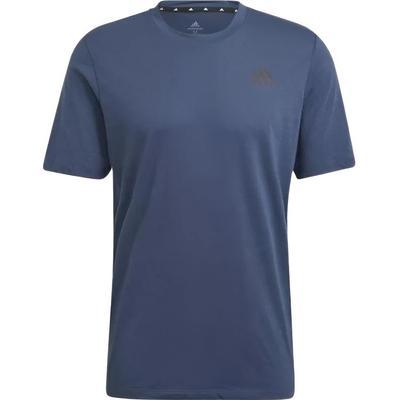 Solid Color Breathable Sports Crew Neck Short Sleeve T-Shirt Men Tops Dark-Blue GR0515