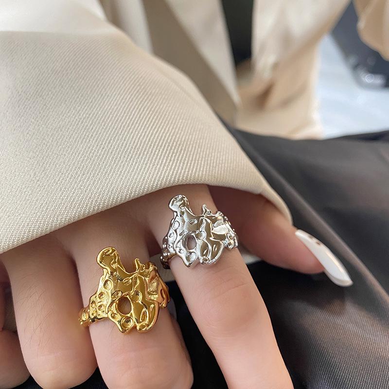 Trendy Geometric Lava Ring: Women's Fashion Influencer Style Index Finger Accessory
