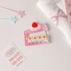 Cute Acrylic Cartoon Keychain Holder Burger Milk Cake Sandwich French Fries Shaped Decor For Bag Pendant Hook Key Hanging Gift