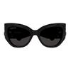 Balenciaga Logo Acetate Irregular Frame Sunglasses Women Sunglasses Black BB0322S001