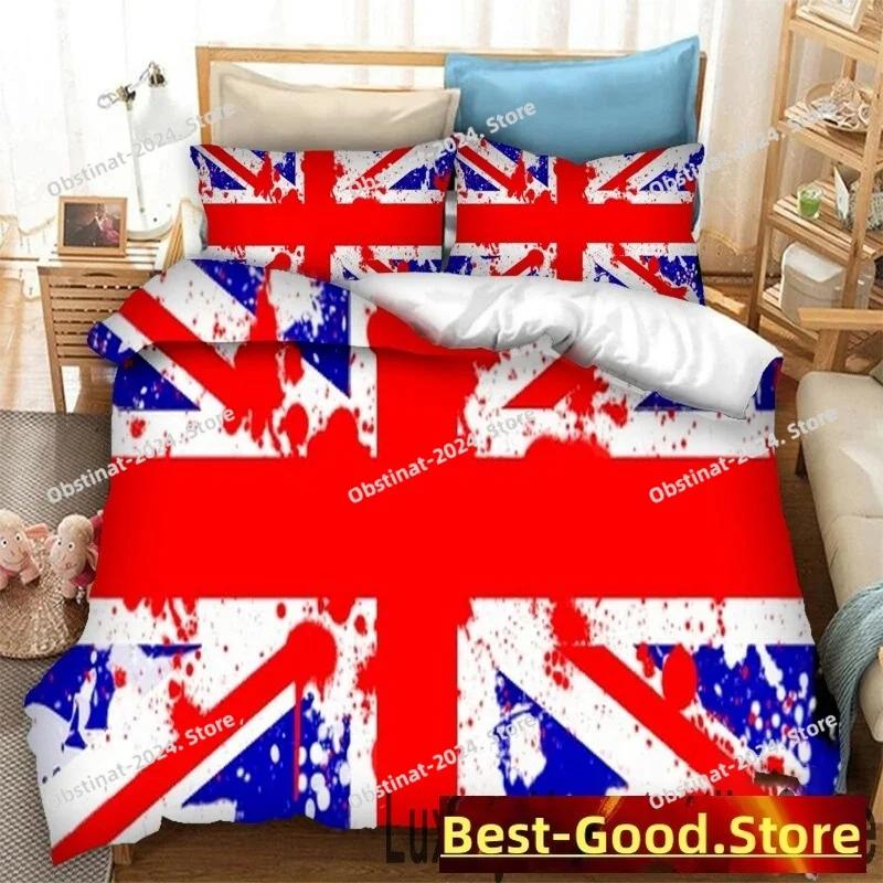 

Top 3D Print Britain United Kingdom Flag Beding Set Double Twin King Soft Duvet Cover Warm Comforter Pilowcase Young Boys Young Girls Adult Peoples 120*200cm Single