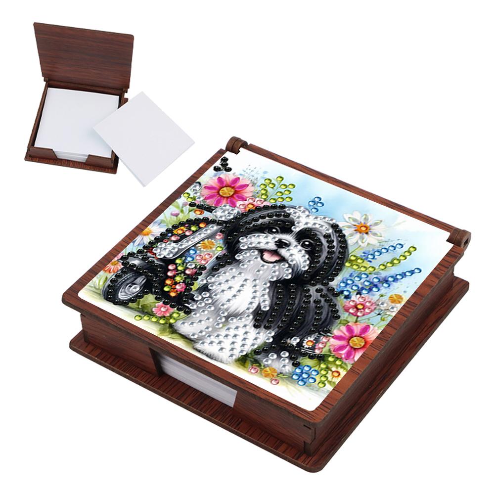 Holz Diamant Malerei Notizbuch Box mit 160 Blatt DIY Diamant Malerei Notizbox für Heim Büro und Schulbedarf