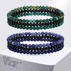 Vnox 3pcs Natural Stone Beaded Bracelets for Men Boys,  5mm Wide Beeds Elastic Stacked Bracelet Set, Trendy Jewelry Gift for Him