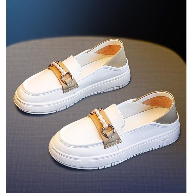 Fashion Little White Shoes Womens 2025 Summer New Soft-Soled Non-Slip Loafers Fashionable Versatile Casual Small Leather Shoes Women
