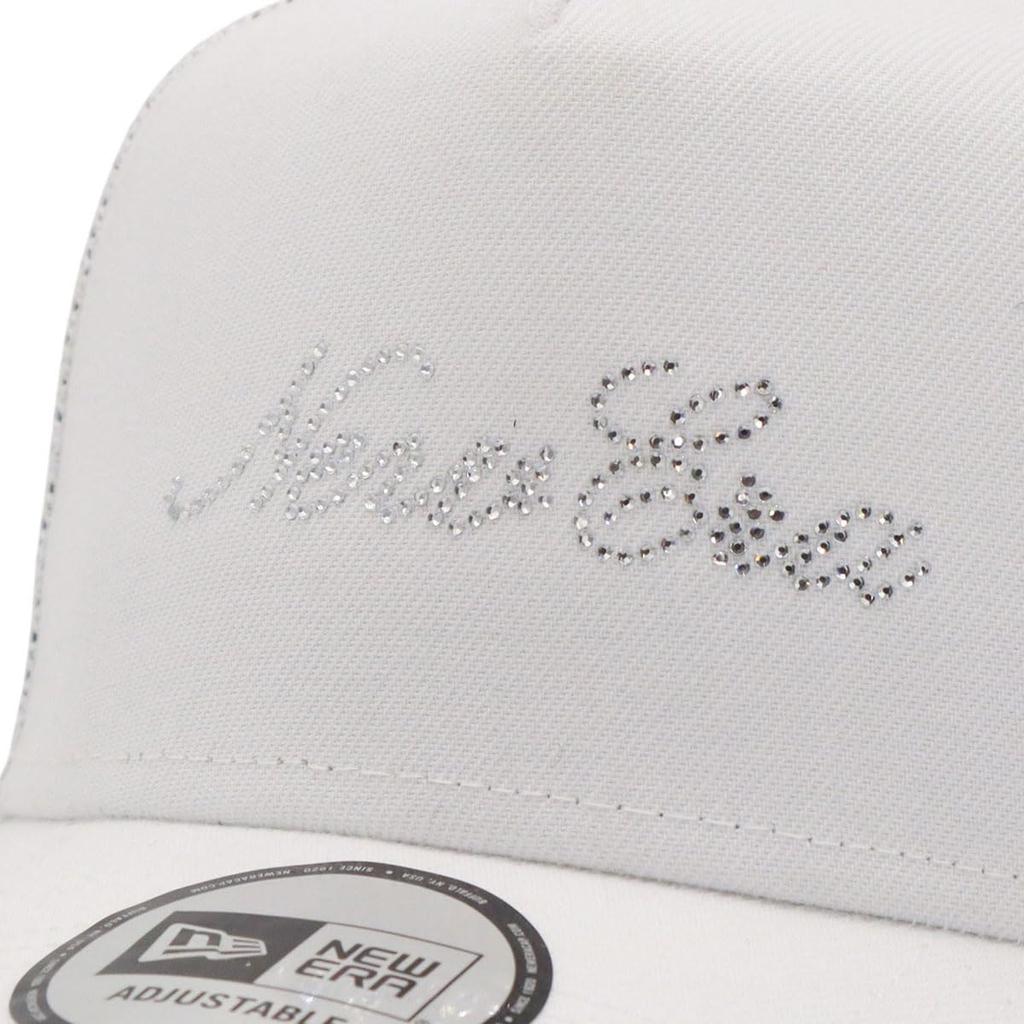 New Era 9Forty Trucker CS Rhinestone Script Logo Mesh Exclusive to A-Frame Cap, White, ONSPOTZ.