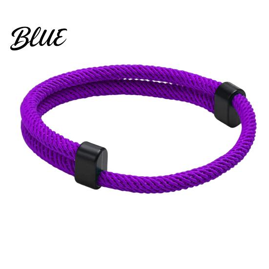 Adjustable Sports Bracelet Men Rope Braided Casual Solid Nylon Color