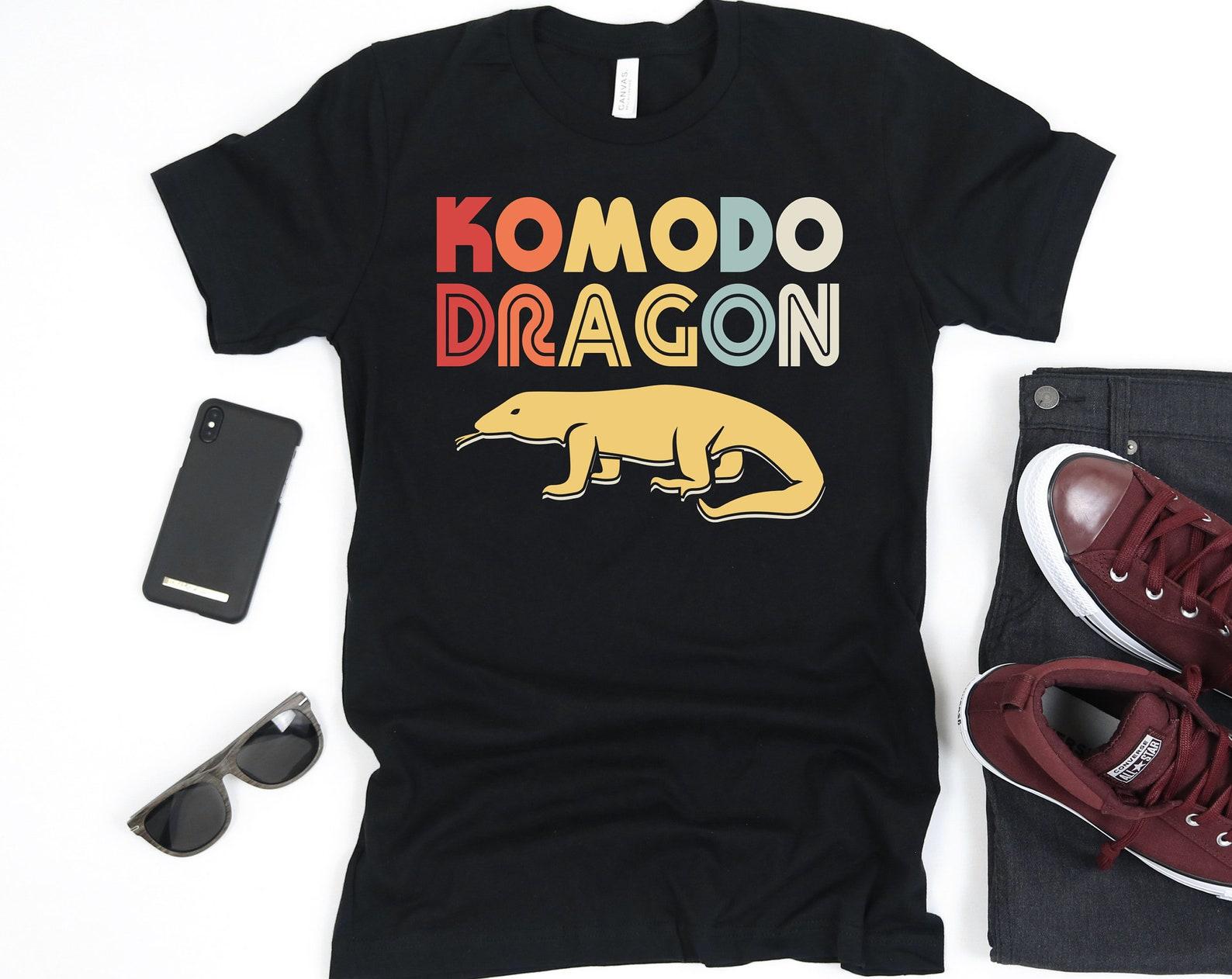 Komodo Dragon Retro Reptile Lizard, T-Shirt, Tank Top, T-shirt, T-shirt,T-shirt, Child T-shirt, Apparel Gift XL