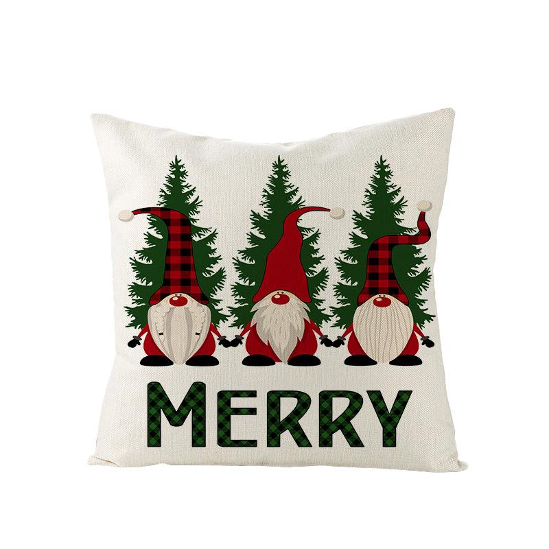 Christmas Pillow Case Polyester Red and Green Plaid Print Pillow Nordic Home Living Room Sofa Cushion