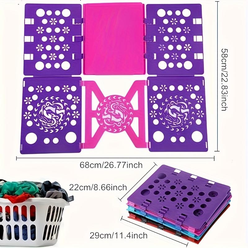 Durable Plastic Shirt Folding Board with 6 Colorful Laundry Folders - Ergonomic Design for Quick Drying, Space-Saving Clothes Organizer for Adults