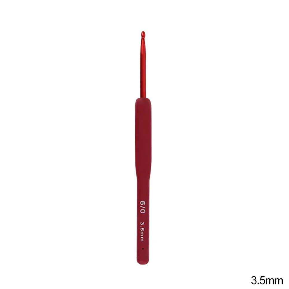 Simple Rubber Crochet Hooks Set Needle Handle Frosted Aluminum Handmade DIY Hook Head Crochet Sweater Weaving